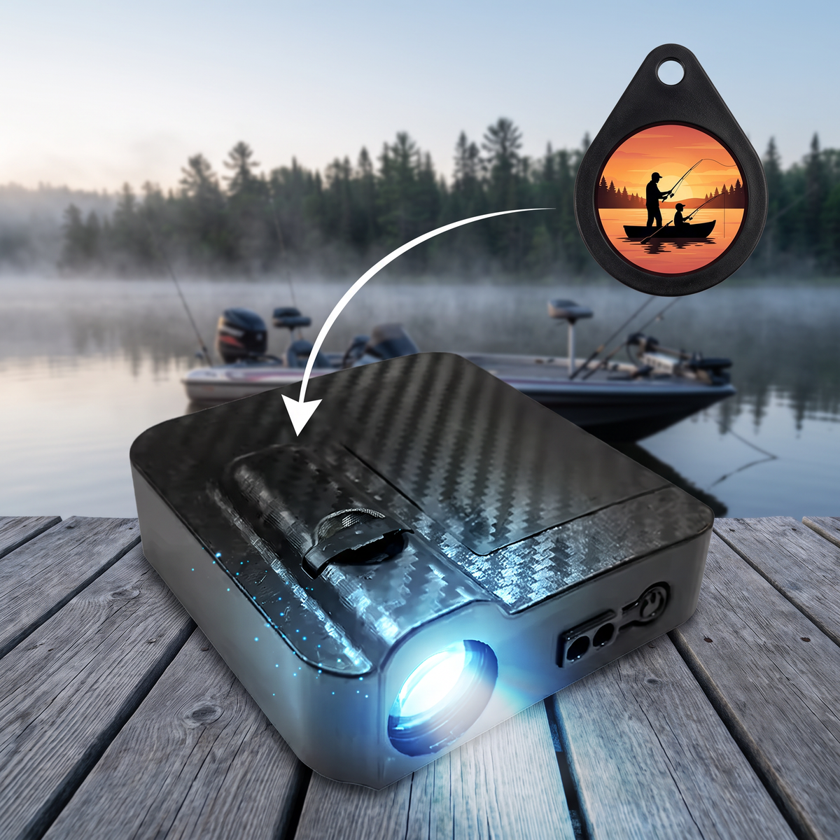CastBeam car door projector light - Father & Son Sunset design